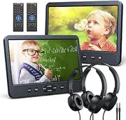 10.1" Dual Screen Portable DVD Player for Car with 5 Hours Rechargeable Battery