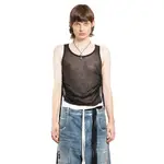 [ANN DEMEULEMEESTER] Boris Wrinkled Cropped Tank Top Black