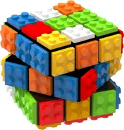 Speed Magic Rubix Cube 3 x 3 Buildable Bricks in 1 Toy for Kids and Adults Compatible with Lego, Black