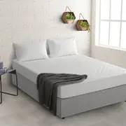 Natural Home Cotton Quilted Mattress Protector - King Single Bed
