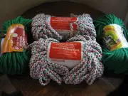 Vintage Crafts EZKnot, Crafty Cord Macrame Cord Lot x4 White w Red Green 150'