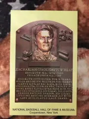 Zack Wheat Postcard- Baseball Hall of Fame Induction Plaque -Cooperstown Photo