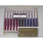 全新庫藏PARKER 派克45型UK酒紅.白夾.XF白尖鋼筆"1支"均附吸墨器+卡水兩支+原廠紙盒