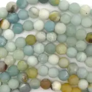 Natural Matte Multicolor Amazonite Round Beads 15" Strand 4mm 6mm 8mm 10mm 12mm
