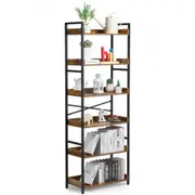 VEVOR Metal Bookshelf Rustic Bookshelf 6-Tier for Living room Bedroom & Office