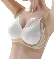 [ZRBDHGF] Bras For Women Full Support Front Closure, Comfort Bras for Women V Neck Wireless Bras Classic Push Up Bra