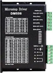 CNC Digital Stepper Driver DM556 Stepper Motor Controller 2-Phase Stepper Motor Driver 20-50V DC Max 5.6A 128 Subdivision for Nema 23, 24 and Nema 34 Stepper Motor