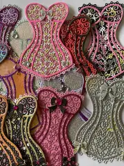 LARGE CORSET“PRE-MADE”Die-Cut Embellishment(3-1/4"x 4-1/2")Bustiers•￼Lace•Garter