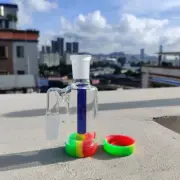 14mm Glass & Silicone 90° Ash Catcher 90 Degree For Hookah Smoking Pipes New