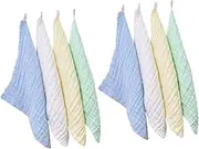 PERSELOSO 8Pcs Skin Friendly Towels Soft Absorbent Washcloths for Newborn Multi Purpose Face Cleansing and Quick Changing Pad