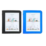 2x Marbig 2 D-Ring A4 Zipper Binder 25mm File Document Organiser Black/Blue