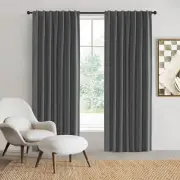 Sherwood Home 100% Blockout Concealed Tab Top Curtain Pair Pepper