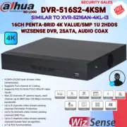 DVR-516S2-4KSM DAHUA NO LOGO 16CH 2SATA 8MP Pentab4K WizSense DVR SMD AUDIOCOAX