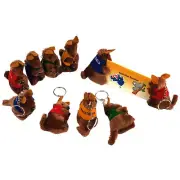 12 Australian Souvenir Keyrings Australia Plush Kangaroo Clip On Key Ring Bulk