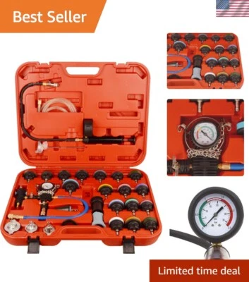 28pcs Radiator Pressure Tester Kit Coolant Vacuum Refill System Leak