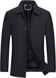 [Generic] Men Trench Coats Autumn Winter Men Wool Jacket Slim Fit Thick Warm Trench Jackets Business Casual Fleece Liner Woolen Jackets Mens clothes