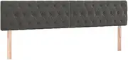 vidaXL LED Velvet Headboard - 200cm Dark Grey Adjustable Bed Header with Colorful Lights