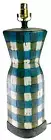 25.5 inch Curved Modern Art Deco Blue Green White Electric Table Lamp Light Base
