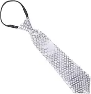 [KONTONTY] Red Sequin Tie for Men Glitter Neck Tie Christmas Party Accessory Decorative Costume Party Ornament