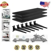 3-Pc Heavy-Duty Gridwall Shelf Organizer Set - Stylish Black Wall-Mount Solution