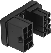 8 Pin Connector, GPU Pcie Connector 8PIN Female to Male 180 Degree Angle Pcie 90 Degree Adapter RVS Type ABS Shell Graphics Card Power Connector for Desktop (Black)