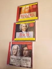 3 CD LOT/ THE STORY OF BACH, AND HANDEL/ 1993 VOX VIVALDI CORELLI