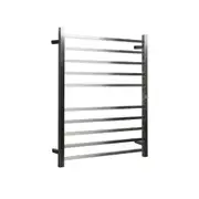 HOTWIRE Hotwire Heated Towel Rail - Square Bar (H900mmxW700mm) with Timer - Brushed Nickel
