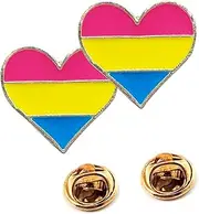 [TOSGMLOUS] 2Pcs Rainbow Brooch Pins Heart Pride Pin Set for Cloth Bag Backpack Hat Decoration Accessories
