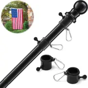 Flag Pole for outside House, 5 FT Heavy Duty Garden Flag Pole Kit with Flag Pole