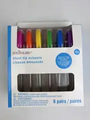 New! 6 Pairs Rainbow Createology Blunt Tip 5” Scissors Ages 4+ Crafts Art Cut