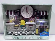 Eleco Nostalgic Diner 50s Musical Jukebox Ice Cream Parlor Clock 3D WORKS