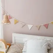 3.93 Feet Triangle Flag Banner Bunting Pennant for Kids Teepee Tent,Party and Room Decoration,Upgraded 10 Pieces Double-Sided, Children's Room Decoration of Baby's Room
