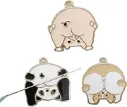 Panda Piggy Shiba Inu (3 Pieces) Needle Minder Magnetic Needle Keeper for Cross Stitch Embroidery Sewing Needle and Pin Holders