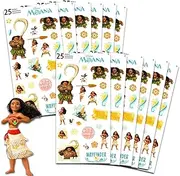 Disney Moana Party Favors for Boys & Girls Bundle ~ 12 Pack Moana Sticker Sheets for Kids Birthday Party Goodie Bags | Moana Party Supplies Set