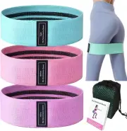 Fabric Resistance Bands for Legs and Butt, Workout Bands, 3 Levels for HIPS, ...