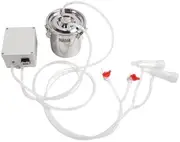 Portable Electric Goat Milking Machine with Vacuum Pulsation System, Silicone Milk Cup, Stainless Steel Bucket Battery Powered, Easy Cleaning (AU Plug)