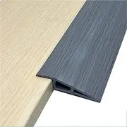 10ft/300cm Floor Transition Strip Self Adhesive Carpet, Flooring Transitions Edging Trim Strip PVC Threshold Transitions Suitable for Threshold Height Less Than 15mm(Light Gray Grain)