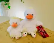 Russ Berrie Doby Mom&Baby Collectible Duck Plush Duo 27682 27520 Super RARE NWT!