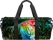 EGGDIOQ Macaw Colorful Bird Designed Travel Duffel Bag Luggage Tote Bag Gym Sports Bag for Man Women