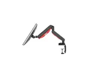 Loctek 17"-30" Single Ergonomic Gaming Gas Spring Monitor Stand - Black - VESA 75 & 100mm - Max Load 9kg - Dual USB 3.0 port