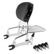 Chrome Sissy Bar Backrest Pad Mount Fit For Indian Chieftain Springfield 2014-22