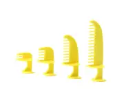 4Pcs/Set Haircutting Template Combs Professional Ergonomic ABS Haircut Beauty Styling Rulers for Home-Yellow Set