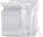 Concealable and Reusable Cruises Flask kit Plastic Liquor Pouches Flask Sneak Anywhere Drinking Flask Water Bottle kit (8OZ-6PCS+Funnel kit)