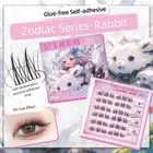 Reusable Adhesive False Eyelashes Wispy Glue Free Fake Lashes Lady