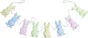 NEW Easter Bunny Garland 72 in. stuffed plaid gingham & felt rabbits 6.5 x 3 in.