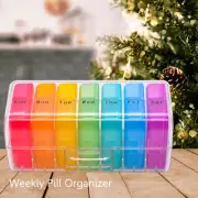 1 Pack 7 Day Pill Organizer Case Pill Storage Organizer Container Weekly AM PM