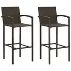 2x Bar Stools Outdoor Garden Patio Barstools Counter Wicker Rattan Chairs