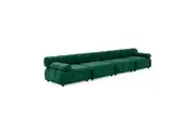 Foret 4 Seater Sofa Modular Arm Seat Tufted Velvet Lounge Couch Chaise Green