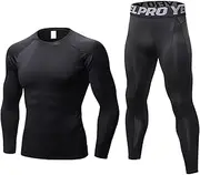 [SANANG] Men's Compression Tracksuit Fitness Tight Quick Dry Running Set T-Shirt Legging Sportswear Gym Sport Suit