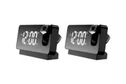 2Pcs Projection LED Digital Alarm Clock For Ceiling Loud Alarm Clock For Heavy Sleeper-Black